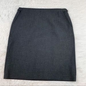 Gerard Darel women straight pencil skirt knee length in gray button detail